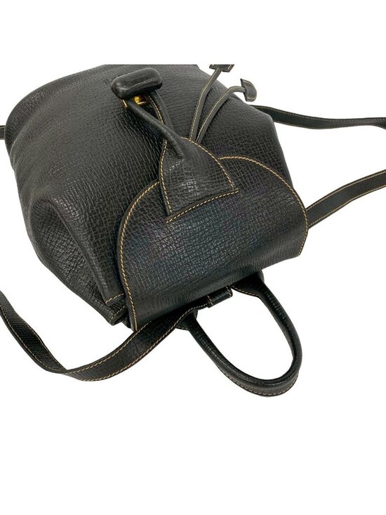 Loewe Vintage Logo Leather Turnlock Drawstring Backpack Black main image 6
